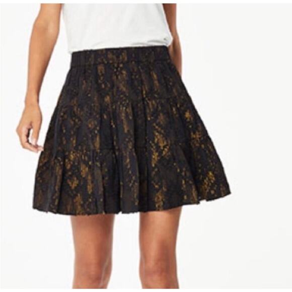 Roller Rabbit Lurex Ashton Skirt – Black & Gold Glam | Size L - Picture 3 of 8